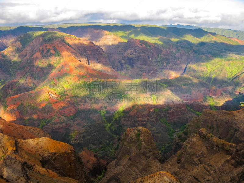 外米亚峡谷,考艾岛,视角,太平洋岛屿,风景,图像,太平洋,宏伟,多色的,无人