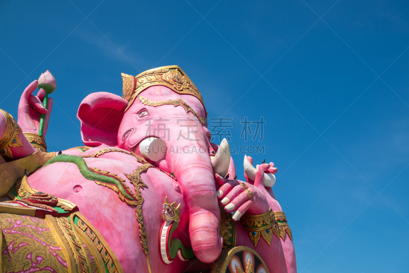 象鼻神葛尼沙,粉色,柴瓦塔那兰寺,罗勇,大梵天,观音菩萨,印度教,神,宝塔,雕像