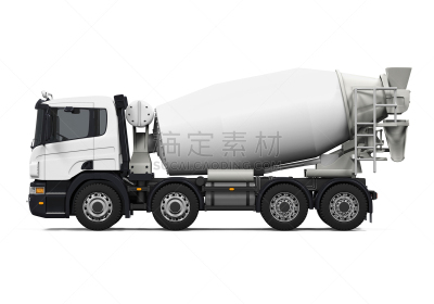 卡车,水泥搅拌车,电动搅拌器,水平画幅,形状,陆用车,背景分离,建筑业,白色,商业金融和工业