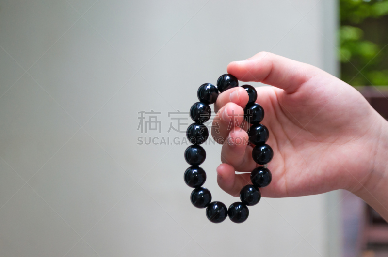 手镯,珠子,特写,女孩,动物手,石头,黑曜石,缟玛瑙,玫瑰经念珠,装饰品