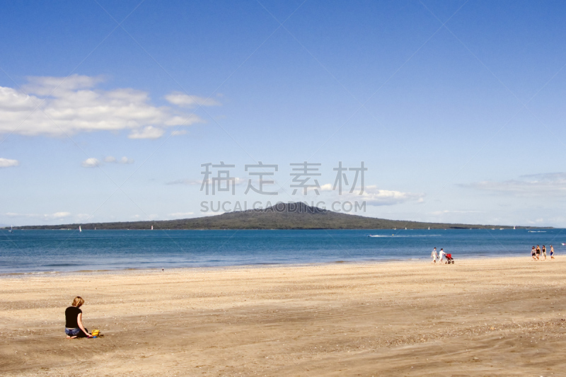 塔卡普纳海滩,水,天空,水平画幅,沙子,海港,户外,云景,奥克兰,海滩