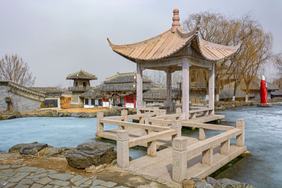 冬天,中国,寺庙,河北精神号,山海关,秦皇岛,山口,水平画幅,无人,古老的
