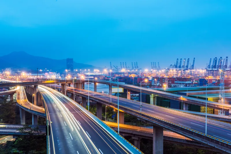 重庆 高架道路 高架桥 尾灯 未来 高视角 夜晚 陆用车 都市风景 多车道公路图片素材下载 稿定素材