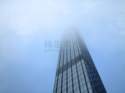 欧洲央行,雾,蓝色玻璃,中央银行,法兰克福,黑森州,办公室,天空,外立面,水平画幅