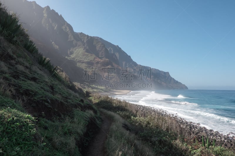 卡拉劳海滩,风景,小路,威美亚瀑布,外米亚峡谷,怀梅阿,环保人士,天空,水平画幅,瀑布