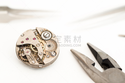 表,钟表匠,镊子,腕表,水平画幅,珠宝,时间,金属,钟,工匠
