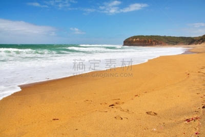 大洋路,奥特威区,贝尔斯海滩,水,水平画幅,沙子,无人,夏天,户外,大洋洲