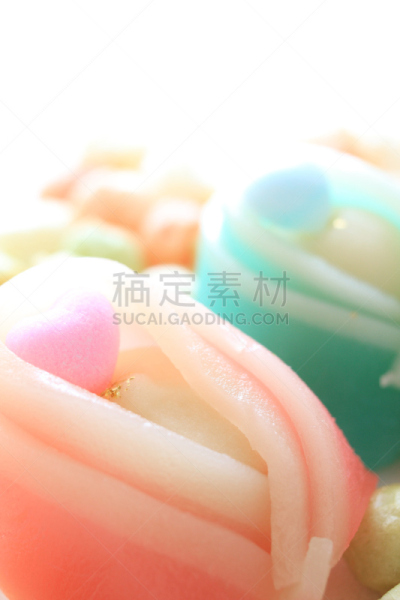 女儿节,传统节日,糖果,垂直画幅,留白,高视角,无人,白色背景,柔和色