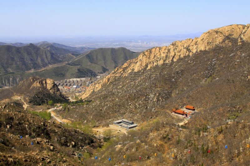 寺庙,中国,景观设计,天津市,盘山,五只动物,2014年,四月,斑点,风景