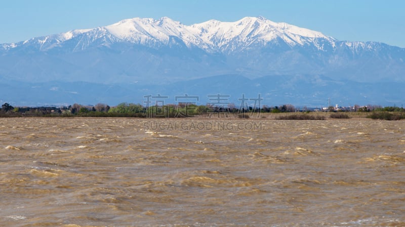 山,泻湖,卡尼古,水,水平画幅,雪,无人,户外,朱红海岸,著名自然景观