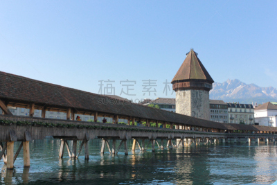 卡贝尔桥,卢塞恩,城市,中心,名声,旅游目的地,水平画幅,地形,全景,欧洲