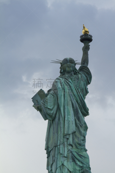 自由女神像,纽约,埃利斯岛,垂直画幅,纪念碑,无人,符号,夏天,自由,都市风景