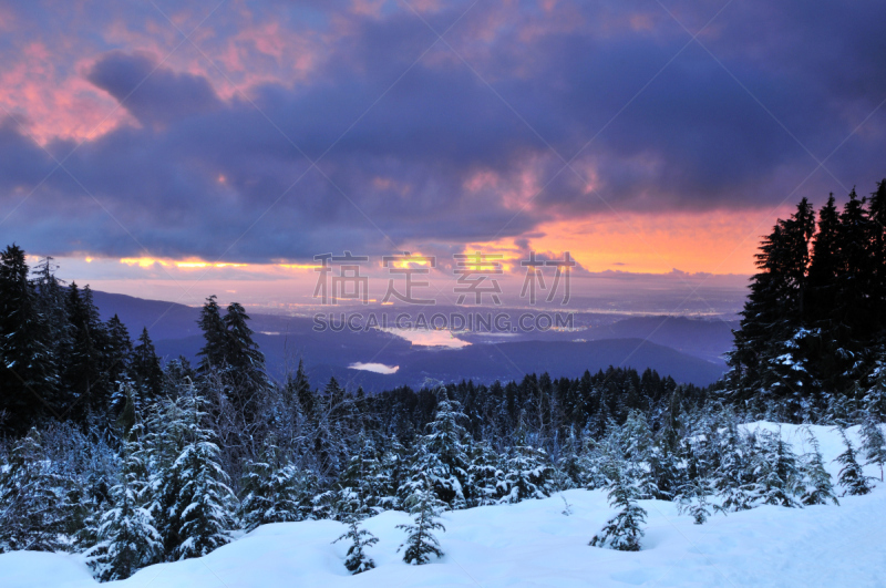 冬天,山,西摩尔岛,温哥华,自然,度假胜地,水平画幅,雪,无人,滑雪运动