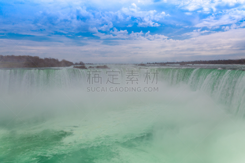 加拿大,尼亚加拉瀑布,侧面视角,春天,旅游目的地,水平画幅,瀑布,无人,尼亚加拉河,湖畔市