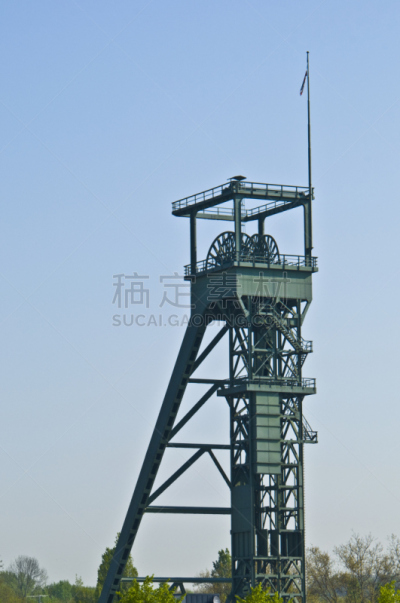 奥博豪森,矿坑,轴座,鲁尔区,垂直画幅,纪念碑,天空,无人,古老的,户外