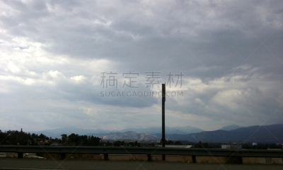 云,天气,圣乐博山脉,在上面,天空,美国,水平画幅,无人,路,洛杉矶县