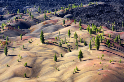 沙丘,拉森山,火山渣锥,熔岩平原,水平画幅,山,沙子,无人