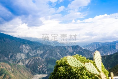 哥伦比亚,地形,山,安地斯山脉,奇卡莫查峡谷,天空,沟壑,桑坦德,旅行者,干的