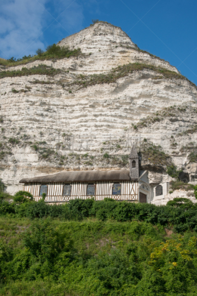 小礼拜堂,white cliffs,上诺曼底,塞纳河,诺曼底,垂直画幅,美,木材,古老的