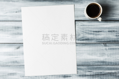 空白的,桌子,木制,咖啡,纸,床单,留白,水平画幅,无人,早晨