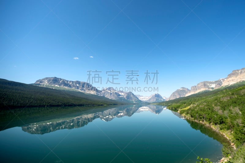 谢布恩湖,山,美国冰河国际公园,自然,水,美国,蒙大拿州,水平画幅,地质学,无人