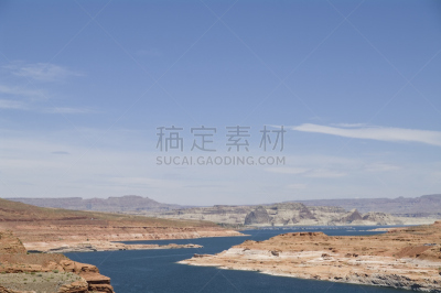 鲍威尔湖,犹他,格林水力发电站,科罗拉多河,水力发电,水,天空,褐色,水平画幅,山