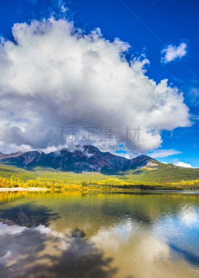 云景,非凡的,积雨云,pyramid mountain,杰士伯,碧玉,垂直画幅,水,天空,公园