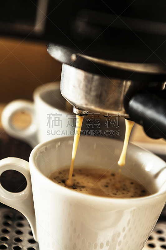 咖啡机,垂直画幅,褐色,早晨,特写,热,清新,鞋套机,一个物体,杯