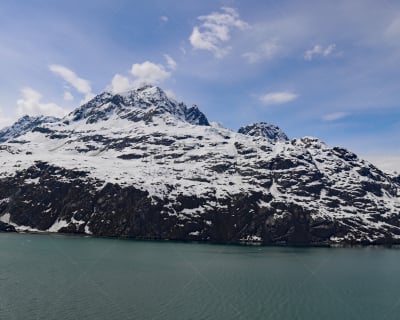 学院峡湾,钟克山脉,阿拉斯加,切加奇国家森林公园,瓦尔迪兹,美,寒冷,美国,水平画幅,地形