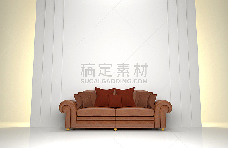 皮革,沙发,褐色,水平画幅,形状,现代,白色,三维图形,设计师