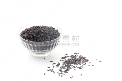 白色背景,糯米面包,分离着色,米,黑色,餐具,褐色,水平画幅,无人,生食