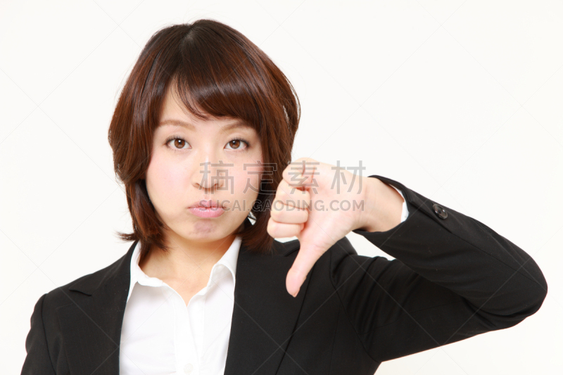女商人,做手势,大拇指朝下,套装,商务,仅日本人,不,东亚人,女人,青年女人