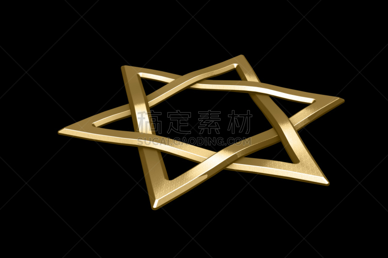 大卫王之星,犹太教,大卫,背景分离,剪贴画,三维图形,星形,金属,黄金,符号