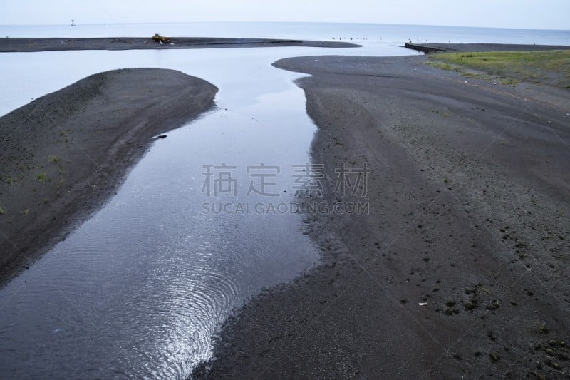 河口,水平画幅,沙子,无人,暴雨,淡水,水灾,河流,地平线