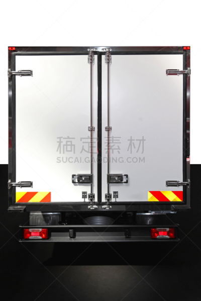 卡车,后门,白色,车门,垂直画幅,关闭的,半挂式卡车,陆用车,背面视角,图像