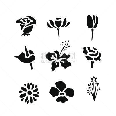 矢量,多样,计算机图标,数字9,美,兰花,水香花菜,艺术,荷花
