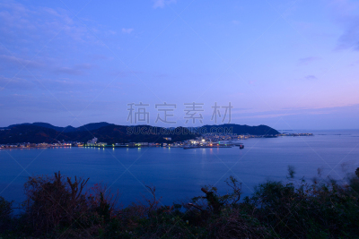 夜晚,日本,神奈川县,叶山,逗子市,天空,美,半岛,水平画幅,无人