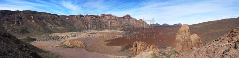 皮可德泰德山,全景,火山,西班牙王后索菲亚,火山岩,水平画幅,山,无人,火山地形,大西洋群岛