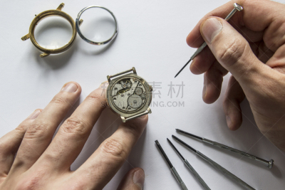 钟表匠,表,车间,机件,水平画幅,珠宝,时间,金属,特写,钟