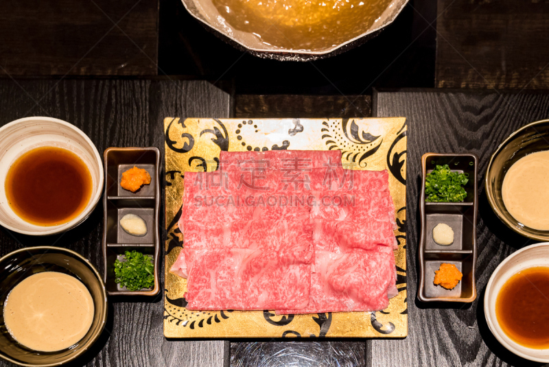 牛肉,舞台,涮涮锅,寿喜烧,乌冬面,豆腐,加燃料,沸腾的,便利,日本料理