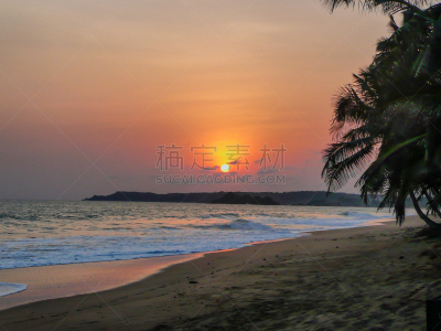 海滩,鸡尾酒,阿克拉,加纳,落日海滩,美,度假胜地,水平画幅,沙子,无人