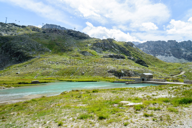 格雷索,意大利,天空,水平画幅,奥斯塔山谷,雪,夏天,户外,高处,山