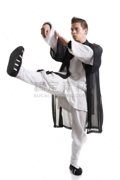 中国功夫,职权,太极,垂直画幅,30到39岁,武术,注视镜头,黑发,男性,仅男人