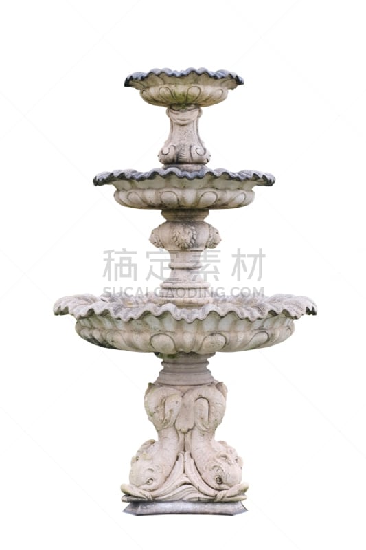 喷泉,庭院,白色,分离着色,园林,背景分离,垂直画幅,水,美,公园