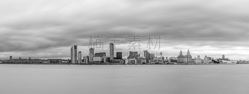 滨水,利物浦,天空,水平画幅,无人,默西赛德郡,鸟类,动物身体部位,英格兰,户外