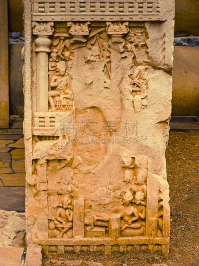 雕刻物,数字1,佛塔,桑奇大塔,马的亚布德拉西,垂直画幅,旅游目的地,建筑,无人