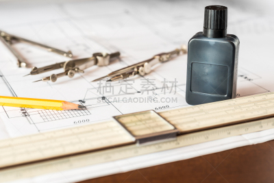 墨水,图表,计算尺,平衡折角灯,工具,办公室,水平画幅,长方形,文档,想法