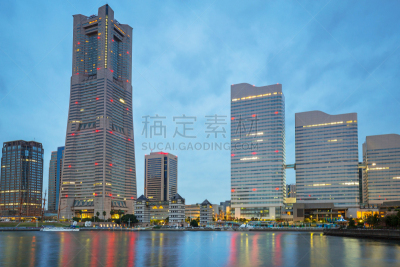 横滨,都市风景,城市,黎明,办公室,水,车轮,里山,水平画幅,夜晚