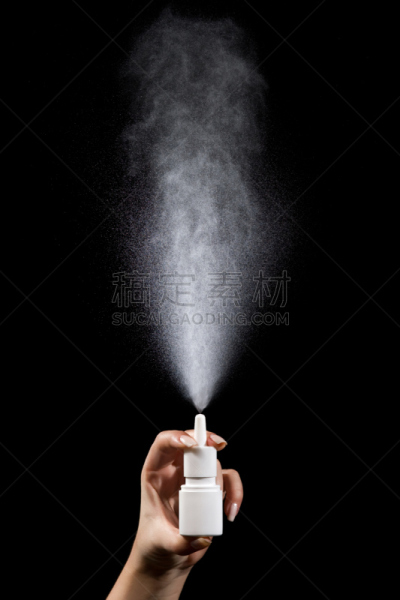 鼻喷入法,枯草热,垂直画幅,手,健康保健,呼吸系统,运动模糊,黑色,药