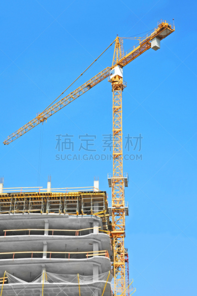 起重机,建筑工地,摩天大楼,垂直画幅,天空,新的,建筑设备,建筑材料,金属,居住区